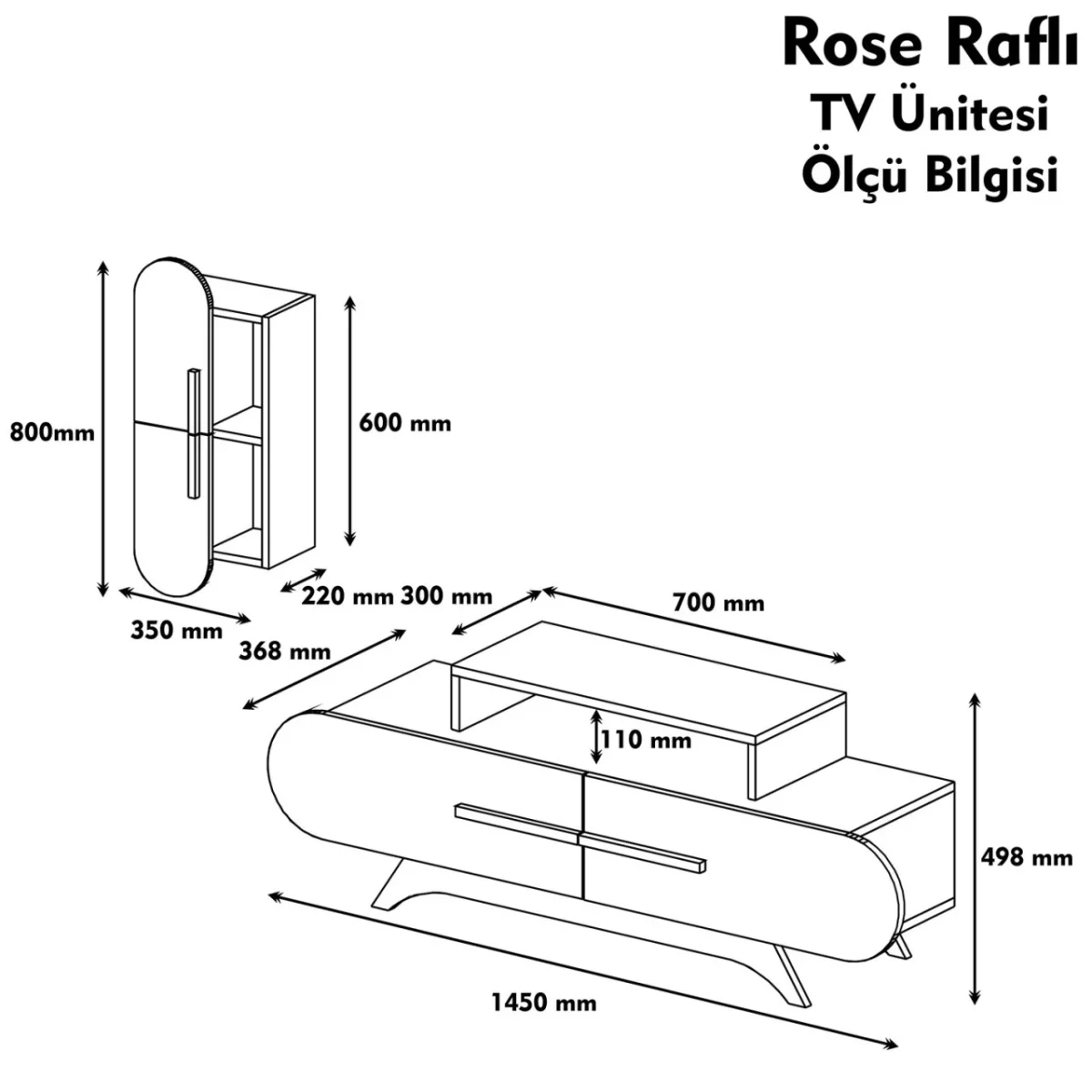 طاولة تلفزيون موديل Rose - Image 3